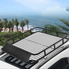 Load image into Gallery viewer, Porte-Bagages de Toit pour Voiture en Mtal 122,5x102CM avec Dflecteur d橝ir Capacit 75 KG Noir Accessoires Automobiles -