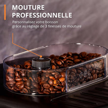 Load image into Gallery viewer, Machine  caf grain,1,7 L,2 tasses en simultan,Nettoyage automatique,Buse vapeur pour Cappuccino,Cafetire espresso,Essential noire YY8125FD,Noir -