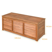 Load image into Gallery viewer, Malle en Bois d’Acacia Coffre Boîte de Rangement 120 x 45 x 45 cm Charge Max 150KG pour Terrasse Jardin ou Cour Nature -