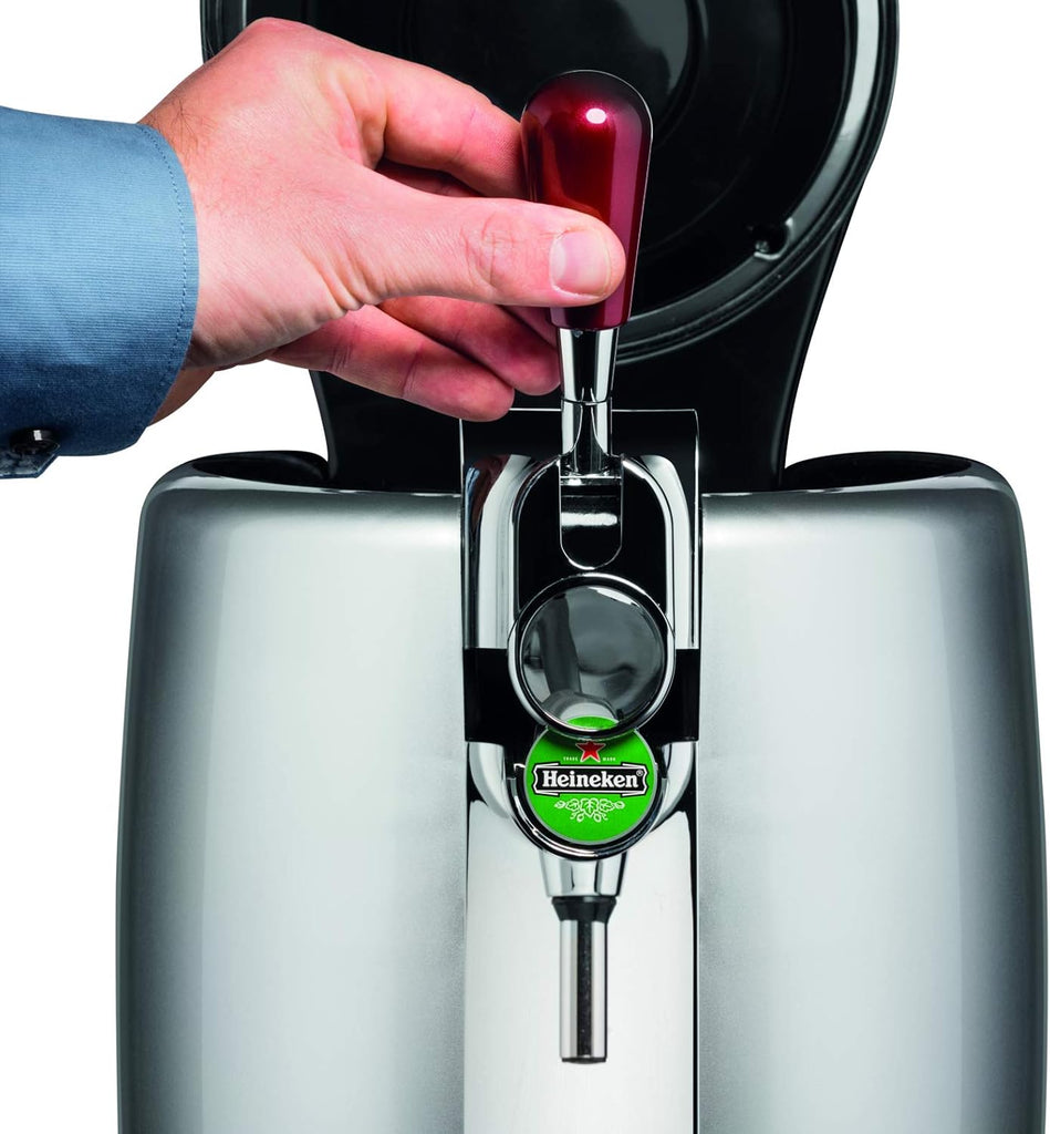 Krups BeerTender Silver et chrome Machine à bière Pression pour la maison Tireuse à bière Pompe à bière Coffret 2 verres YY2931FD