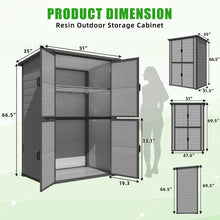 Load image into Gallery viewer, AECOJOY 58 Cu.Ft Resin Outdoor Storage Cabinet Waterproof with Shelves, Dark Gray