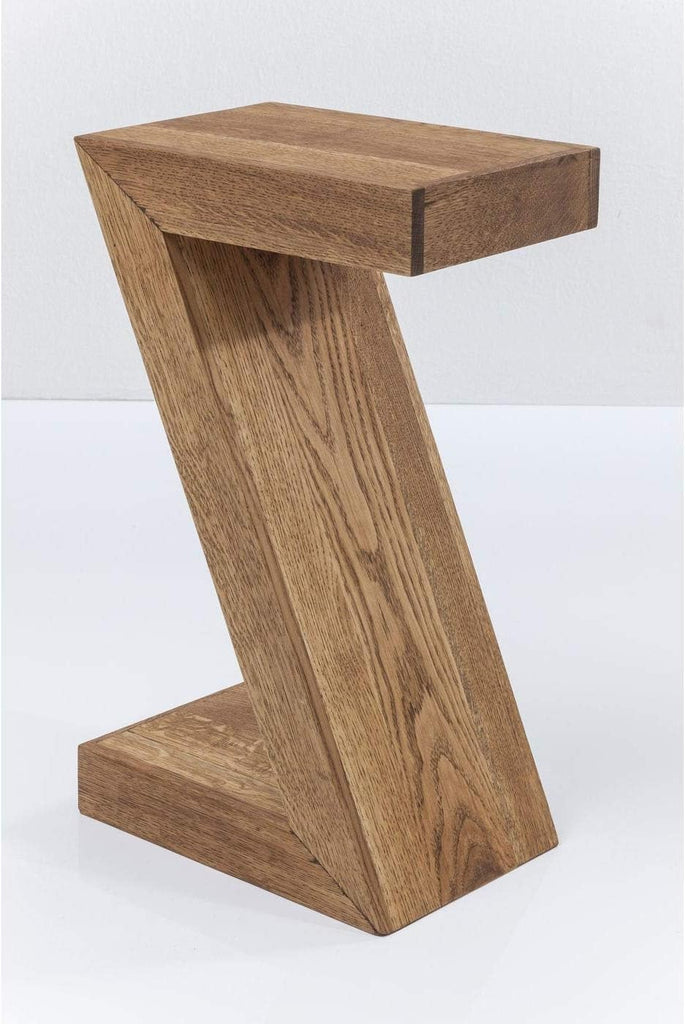 Kare Design Table d'Appoint Z Authentico, Marron, Bois Massif, Table de Salon, Meuble, Deco Intérieur, Décoration Chambre, Salon, Maison, 55x30x20 cm (H/L/P)