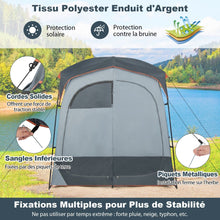 Load image into Gallery viewer, Tente Cabine de Douche Portable 2 Personnes en 2 Parties avec Bâche de Pluie Amovible Corde à Linge Crochet 210x107x210 cm Gris -
