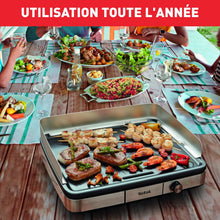 Load image into Gallery viewer, Tefal Plancha Electrique Maxi Plancha XXL 10/12 Personnes Plancha Intérieur Et Extérieur Inox CB690D12