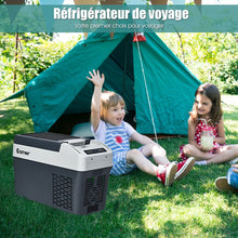 Load image into Gallery viewer, Réfrigérateur Congélateur de Voiture 12L Portable Compresseur -20°C à +10°C Ampoules LED 2 Porte-gobelets 23x53x36cm -