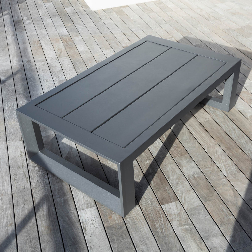 Salon de jardin d'angle aluminium 10 places Elba Gris anthracite - Action-sport36 -