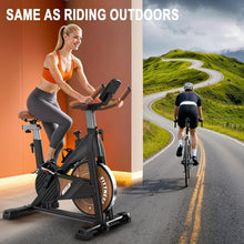 Load image into Gallery viewer, MettleMatic Vélo d'appartement ergomètre avec Bluetooth : vélo d'appartement avec résistance magnétique - Vélo de fitness d'intérieur avec écran LCD - Charge maximale : 160 kg