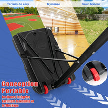 Load image into Gallery viewer, Panier de Basketball sur Pieds avec Hauteur Rglable 1,55-3,1m Support de Basketball avec Panneau Arrire en PE pour Enfants et Jaunes -