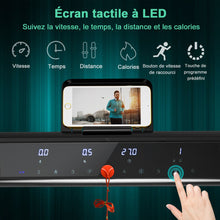 Load image into Gallery viewer, Tapis de Course/Marche Pliable 500W 12 Programmes Prdfinis 0,8-9,6 Km/h Ecran Tactile LED 4 Touches de Raccourci Noir Support pour Ipad -