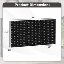 Load image into Gallery viewer, 3 Pcs Metal Pegboard Panels w/25 Hooks, Storage Platform &amp; Square Hole, Heavy Duty Pegboard Wall Organizer, Peg Board for Workshop Tool Storage