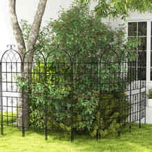 Load image into Gallery viewer, Lot de 4 Treillis de Jardin en Métal 180 x 50 cm Clôture Décorative pour Plante Grimpante Grille Fleurs Antirouille pour Jardin Cour Patio Noir -