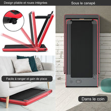 Load image into Gallery viewer, Tapis de Course Pliable 0,75HP Double Affichage LED APP et Télécommande Vitesse Motorisé 12 km/h Surface 40x100cm Rouge -
