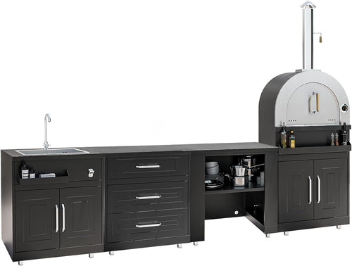 Oviala Cuisine d'extérieur 4 éléments avec Four à Pizza