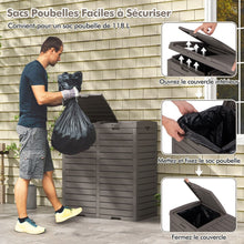 Load image into Gallery viewer, Poubelle d'Extrieur 135 L Poubelle Etanche  Double Seau Couvercle  Plusieurs Niveaux Bac d'Egouttage Poigne Dcoupe Poubelle Marron -