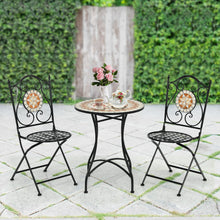 Load image into Gallery viewer, Table de Jardin Style Mosaïque Cadre en Fer et Revêtement Antirouille pour 60 x 60 x 72 CM -