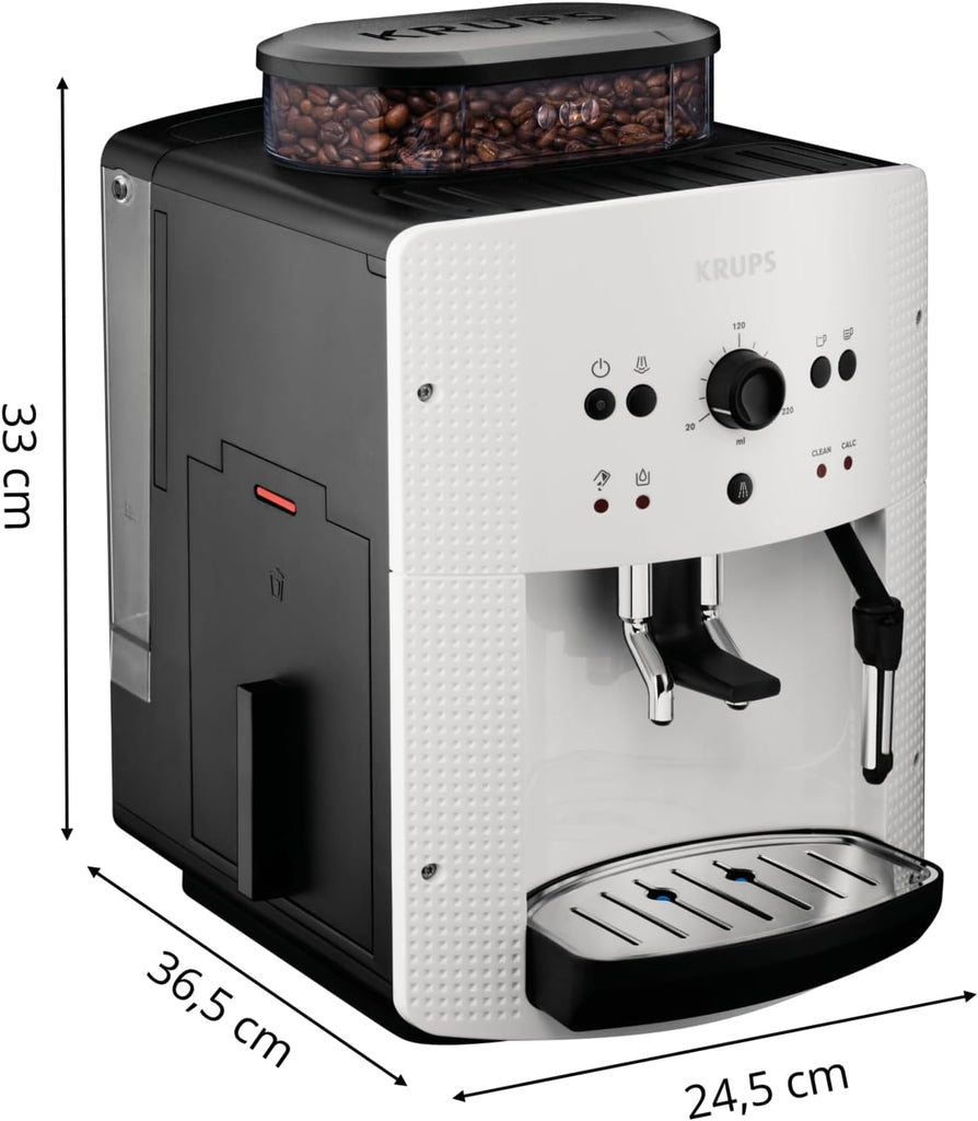 Machine  caf grain,1,7 L,2 tasses en simultan,Nettoyage automatique,Buse vapeur pour Cappuccino,Cafetire espresso,Essential noire YY8125FD,Noir -
