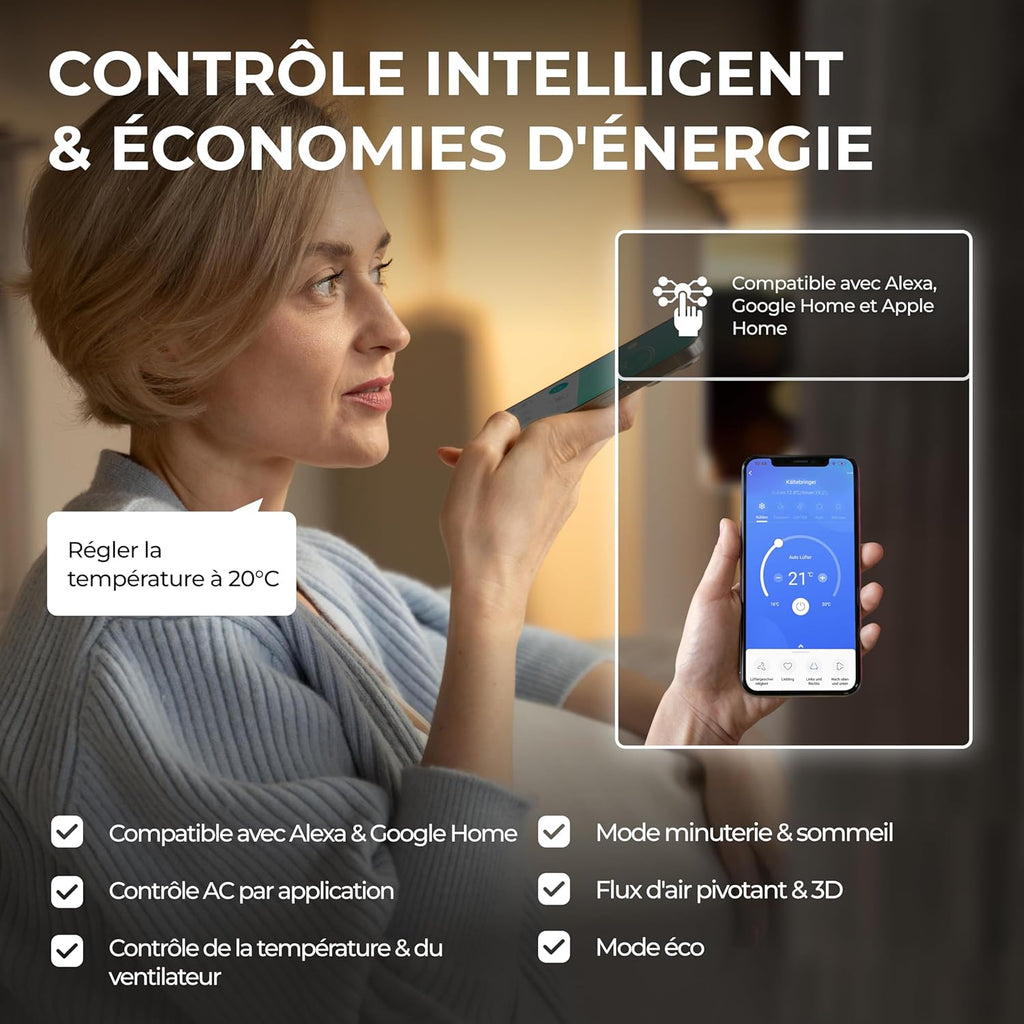 Kältebringer Climatiseur Split - 12000 BTU - 3 5 kW - Avec fonction chauffage WiFi et App - très silencieux & économe en énergie avec support mural - Marque de qualité Allemande