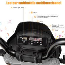 Load image into Gallery viewer, Moto Electrique pour Enfants 12V avec Lumires LED Musique MP3 Roues Antidrapantes pour Garons et Filles 37 95 mois -