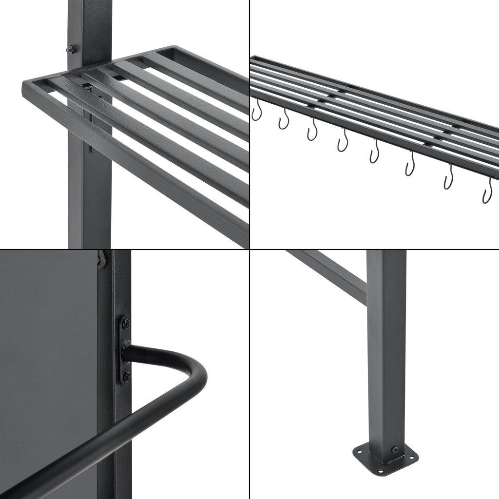 Tonnelle pavillon de barbecue 215 x 220 x 140 cm anthracite gris foncé 03_0008739 -
