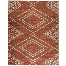 Load image into Gallery viewer, ReaLife Moroccan Area Rug - Machine Washable-Stain Resistant - Recycled fibers - Living Room Dining Room - Kip Orange - 5x7 ft