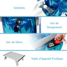 Load image into Gallery viewer, Lot de 2 Chaises de Camping Plage Pliante Table Enroulable en Aluminium Appui-tête Dossier Réglable à 5 Positions 6 Couleurs au Choix -