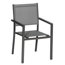 Load image into Gallery viewer, Lot de 8 chaises en aluminium anthracite - textilène gris -