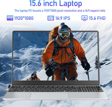 Load image into Gallery viewer, Ordinateur Portable 15 6 Pouces PC Portable Celeron N5095 CPU 16Go RAM 512Go SSD Laptop Win11 FHD 1920 x 1080 Rétroéclairé &amp; Déverrouillage Empreinte Webca Wi-FI 5 BT4.2 USB 3.0 * 2