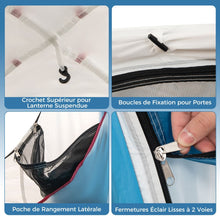 Load image into Gallery viewer, Tente de Camping pour 5 Personnes Tente D么me tanche avec Porte et Fen锚tres en Maille Sac de Transport 248x248x230cm Bleu + Blanc -