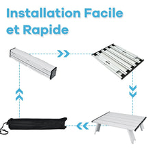 Load image into Gallery viewer, Lot de 2 Chaises de Camping Plage Pliante Table Enroulable en Aluminium Appui-tête Dossier Réglable à 5 Positions 6 Couleurs au Choix -