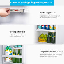 Load image into Gallery viewer, Mini Rfrigrateur 48L,2 niveaux et porte-bouteille,bac  lgumes,Silencieux 230V,46 x 44 x 49 cm,Blanc -