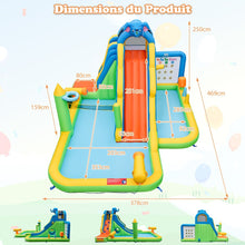Load image into Gallery viewer, Toboggan Aquatique Gonflable Gant pour Enfants Piscine  claboussures sures Mur D'escalade Canons  Eau Lancer D'anneaux Cerceau (sans Souffleur) Multicolore -