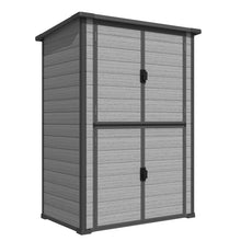 Load image into Gallery viewer, AECOJOY 58 Cu.Ft Resin Outdoor Storage Cabinet Waterproof with Shelves, Dark Gray