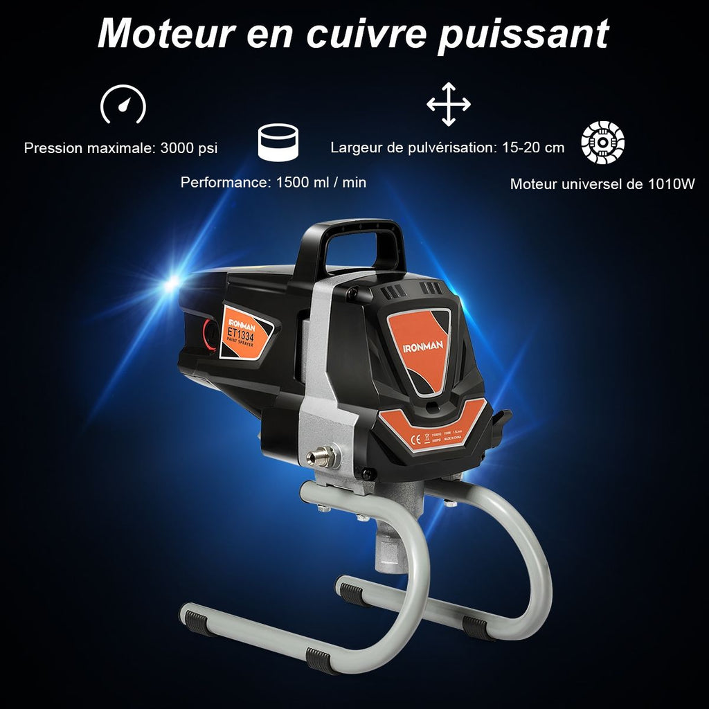 Systeme de Pulverisation de Peinture à Haute Pression 3000PSI Fonctionnement en Courant fort 1,5 L/min -