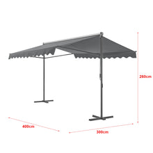 Load image into Gallery viewer, Store banne autoportant à double pente 400 x 300 x 260 cm gris foncé 03_0008294 -