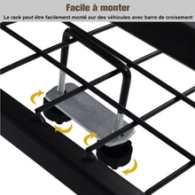 Load image into Gallery viewer, Porte-Bagages de Toit pour Voiture en Métal 122,5x102CM avec Déflecteur d’Air Capacité 75 KG Noir Accessoires Automobiles -