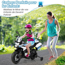 Load image into Gallery viewer, Moto lectrique 12V/7AH pour Enfants 6km/h Modle Policier avec Klaxon Musique Sirne Phares pour 3-8 Ans -