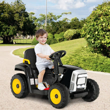 Load image into Gallery viewer, Tracteur Electrique avec Remorque pour Enfants 3 Vitesses Lumières LED Fonctions o USB et Bluetooth Jaune/Rose/Rouge/Vert/Vert Foncé/Noir -