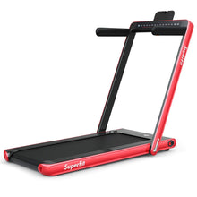 Load image into Gallery viewer, Tapis de Course Pliable 0,75HP Double Affichage LED APP et Tlcommande Vitesse Motoris 12 km/h Surface 40x100cm Rouge -