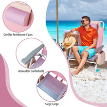 Load image into Gallery viewer, Lot de 2 Chaises de Camping Plage Pliante Table Enroulable en Aluminium Appui-tête Dossier Réglable à 5 Positions 6 Couleurs au Choix -