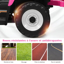 Load image into Gallery viewer, Tracteur Electrique avec Remorque pour Enfants 3 Vitesses Lumires LED Fonctions o USB et Bluetooth Jaune/Rose/Rouge/Vert/Vert Fonc/Noir -