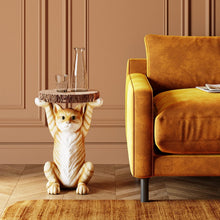 Load image into Gallery viewer, Kare Design Table d'Appoint Animal Ms. Cat, Chat, Marron/Orange, Rond, Diamètre 33 cm, Table de Salon, Meuble, Cadeau, Deco Intérieur, Décoration Chambre, Maison