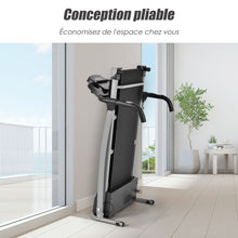 Load image into Gallery viewer, Tapis de Course Électrique Pliable avec Écran et Moniteur de Fréquence Cardiaque avec Vitesse de 1 à 10 km/h et 12 Programmes Noir -
