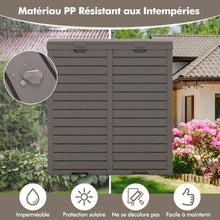 Load image into Gallery viewer, Poubelle d'Extrieur 135 L Poubelle Etanche  Double Seau Couvercle  Plusieurs Niveaux Bac d'Egouttage Poigne Dcoupe Poubelle Marron -