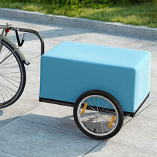 Load image into Gallery viewer, Remorque de Vélo avec Cadre Pliable Charge 55 kg Chariot pour Vélo avec Housse en Tissu Oxford Roues à Air de 40 cm Réflecteurs Bleu -