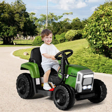 Load image into Gallery viewer, Tracteur Electrique avec Remorque pour Enfants 3 Vitesses Lumires LED Fonctions o USB et Bluetooth Jaune/Rose/Rouge/Vert/Vert Fonc/Noir -