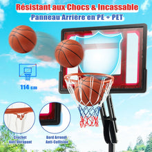 Load image into Gallery viewer, Panier de Basketball sur Pieds avec Hauteur Rglable 1,55-3,1m Support de Basketball avec Panneau Arrire en PE pour Enfants et Jaunes -