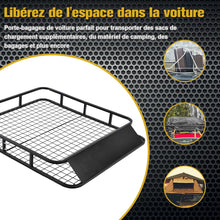 Load image into Gallery viewer, Porte-Bagages de Toit pour Voiture en Mtal 122,5x102CM avec Dflecteur d橝ir Capacit 75 KG Noir Accessoires Automobiles -