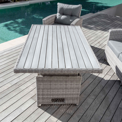 Table de jardin relevable en aluminium 7 places (145 x H51/72 cm) Tivoli Gris - Action-sport36 -