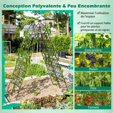 Load image into Gallery viewer, Lot de 4 Treillis de Jardin en Métal 180 x 50 cm Clôture Décorative pour Plante Grimpante Grille Fleurs Antirouille pour Jardin Cour Patio Noir -