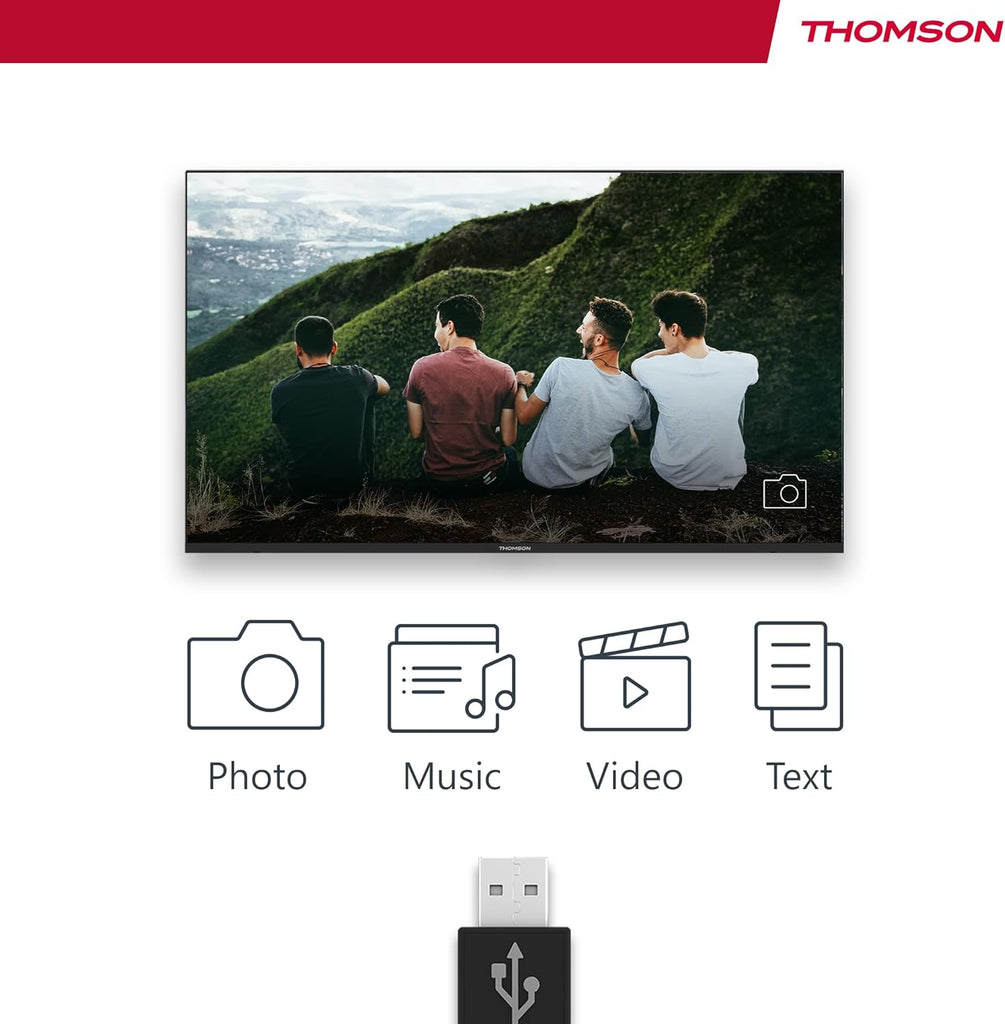 THOMSON 24 Pouces (60 cm) LED HD Easy TV - Non Smart - Hotel Mode USB HDMI Triple-Tuner (Câble/Satellite/Antenne) AV in CI+ A+ Panneau - 24HD2S13